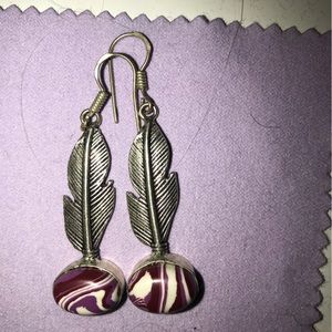 🌸 Silver Purple Earrings inspired by Native American Culture🌸
